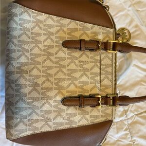 Michael Kors Brown and Cream Logo Tote